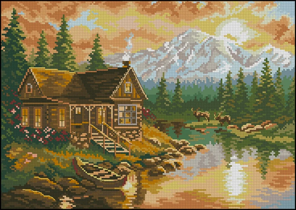 Needlework,DIY Cross Stitch,Sets For Embroidery kits,11CT&14CT&16CT&18CT,Lake house
Needlework,DIY Cross Stitch,Sets For Embroidery kits,11CT&14CT&16CT&18CT,Lake house