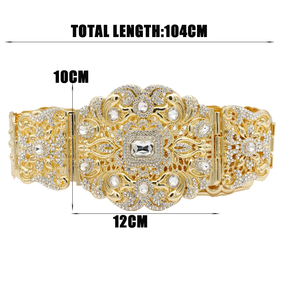 Sunspicems Elegent Big Moroccan Caftan Belt For Women Gold Color Full Crystal Metal Waist Chain Ethnic Wedding Jewelry Gift New
Sunspicems Elegent Big Moroccan Caftan Belt For Women Gold Color Full Crystal Metal Waist Chain Ethnic Wedding Jewelry Gift New