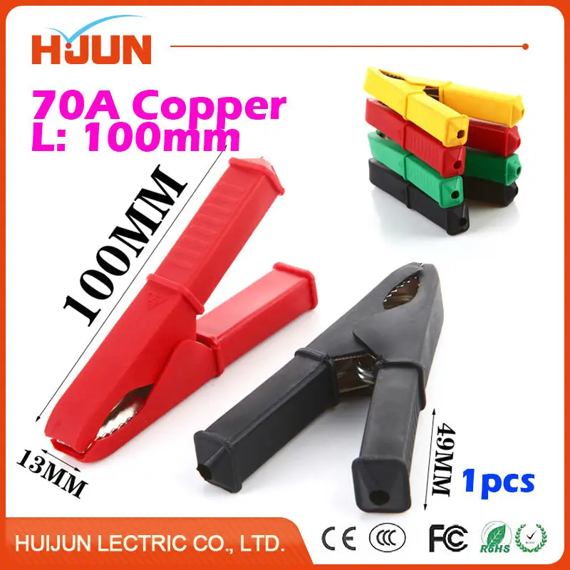 1pcs/lot 70A 100mm Copper Alligator Clip Cable Wire Battery Crocodile Clips Electrical Clamp Tester Probe Car Double-ended
1pcs/lot 70A 100mm Copper Alligator Clip Cable Wire Battery Crocodile Clips Electrical Clamp Tester Probe Car Double-ended