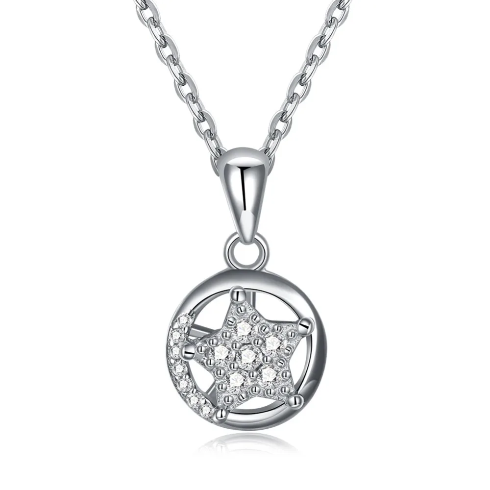 Elegant Rhinestone Pendant Necklace Rotatable Cubic Zircon Star Drop Women 925 Sterling Silver Necklace for Lady Girl Love Gift
Elegant Rhinestone Pendant Necklace Rotatable Cubic Zircon Star Drop Women 925 Sterling Silver Necklace for Lady Girl Love Gift