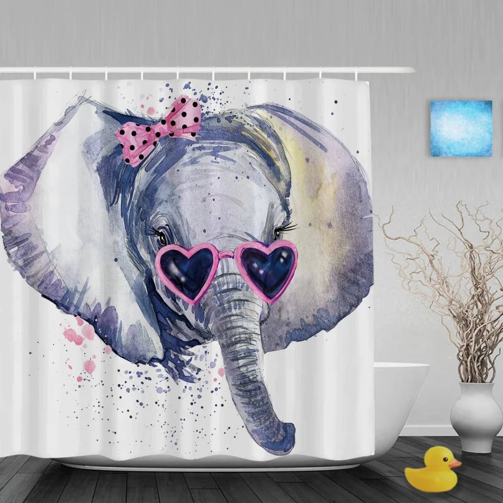 Heart Sunglasses Lady Elephan Shower Cutains Cute Animal Home Decor Bathroom Curtains Polyester Waterproof Fabric With Hooks
Heart Sunglasses Lady Elephan Shower Cutains Cute Animal Home Decor Bathroom Curtains Polyester Waterproof Fabric With Hooks