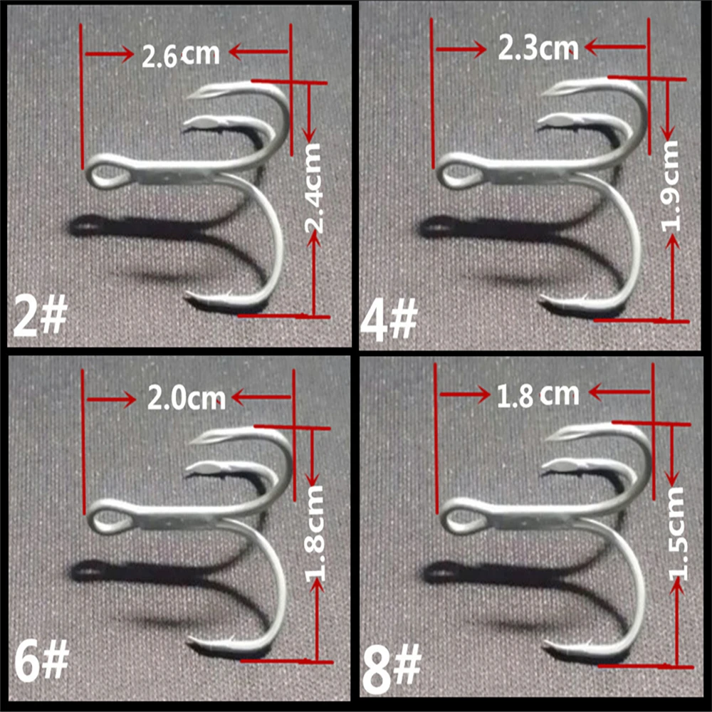 LOTITONG 10pcs/lot Super Sharp ORIGIN Hook Treble Fishing Hooks 2/4/6/8#High Carbon Steel 82MN Treble Hooks Fishing with feather
LOTITONG 10pcs/lot Super Sharp ORIGIN Hook Treble Fishing Hooks 2/4/6/8#High Carbon Steel 82MN Treble Hooks Fishing with feather
