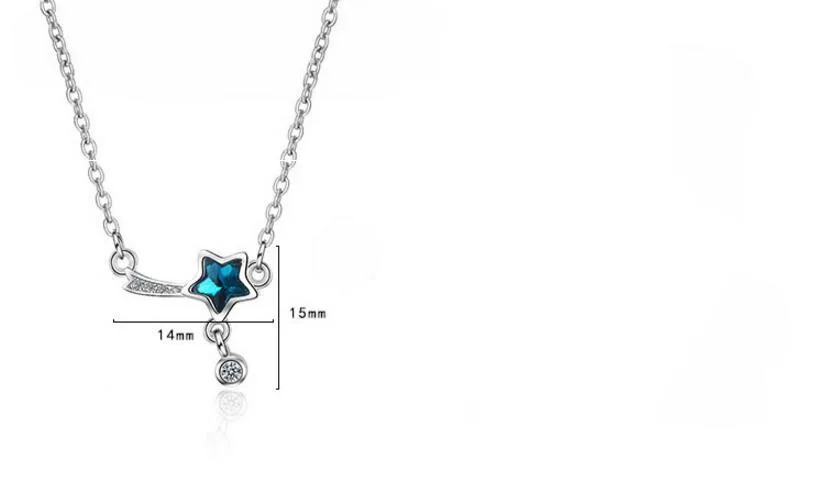 925 Sterling Silver Crystal Star Pendant Necklace For Women Wedding Jewelry Prevent Allergy Collar Colar de Plata Choker dz691
925 Sterling Silver Crystal Star Pendant Necklace For Women Wedding Jewelry Prevent Allergy Collar Colar de Plata Choker dz691