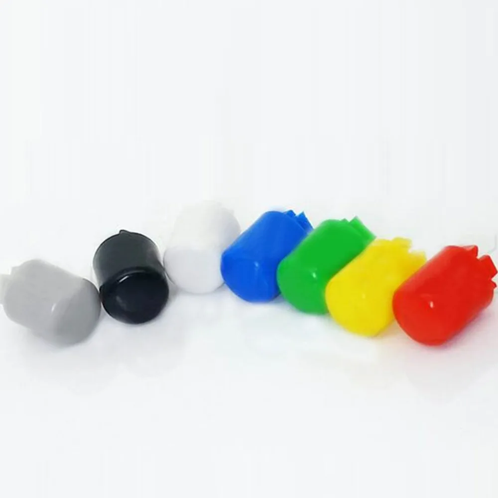100pcs 9*12.8mm push button switch cap round button cap for 12*12mm square tactile switches
100pcs 9*12.8mm push button switch cap round button cap for 12*12mm square tactile switches