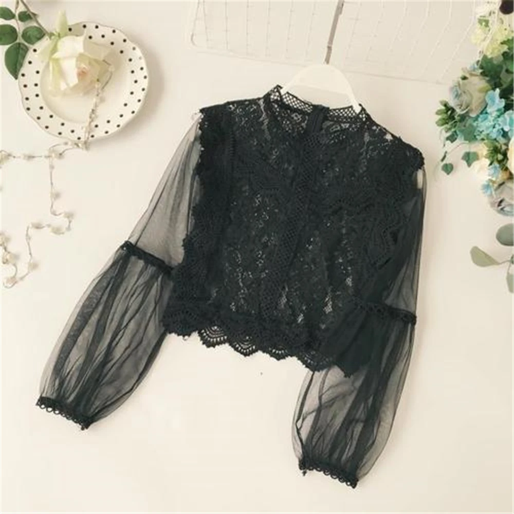 Spring Summer Shirts Women Retro Short Mesh Lace Pullover Blouse Loose Lantern Sleeve Hook Flower Blouse Shirt Female Tops
Spring Summer Shirts Women Retro Short Mesh Lace Pullover Blouse Loose Lantern Sleeve Hook Flower Blouse Shirt Female Tops