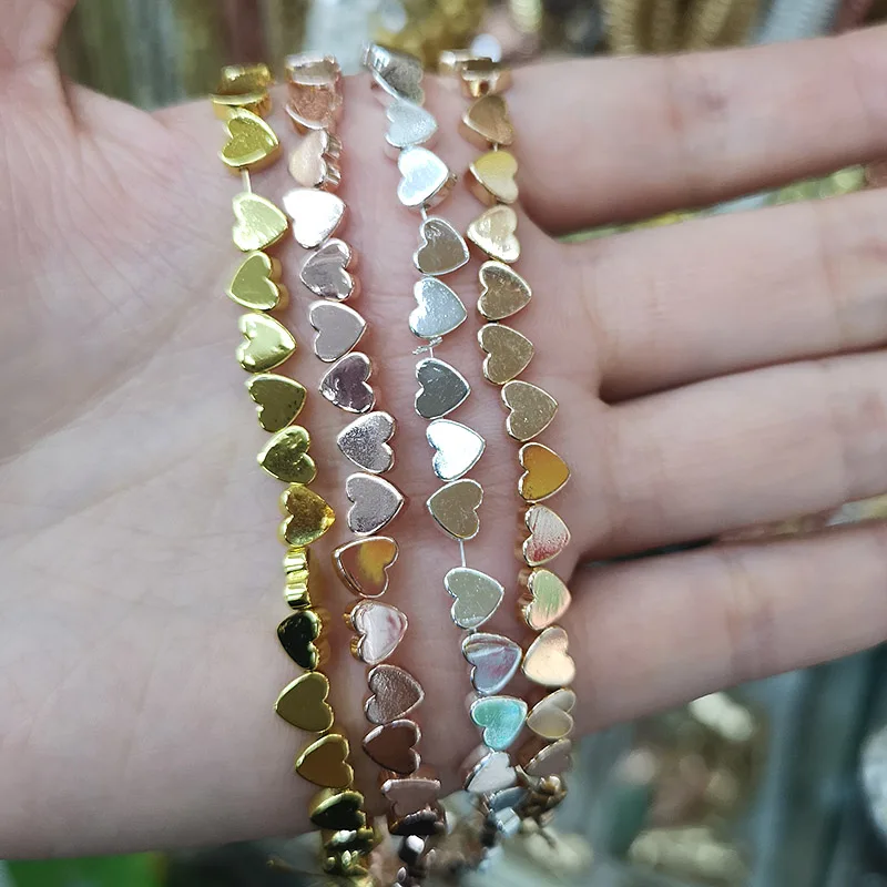 1 Strand/pack Rose Gold Silver Color Hematite Flat Heart Shape Loose Beads Spacer DIY Accessories for Making Jewelry CPHB1038
1 Strand/pack Rose Gold Silver Color Hematite Flat Heart Shape Loose Beads Spacer DIY Accessories for Making Jewelry CPHB1038