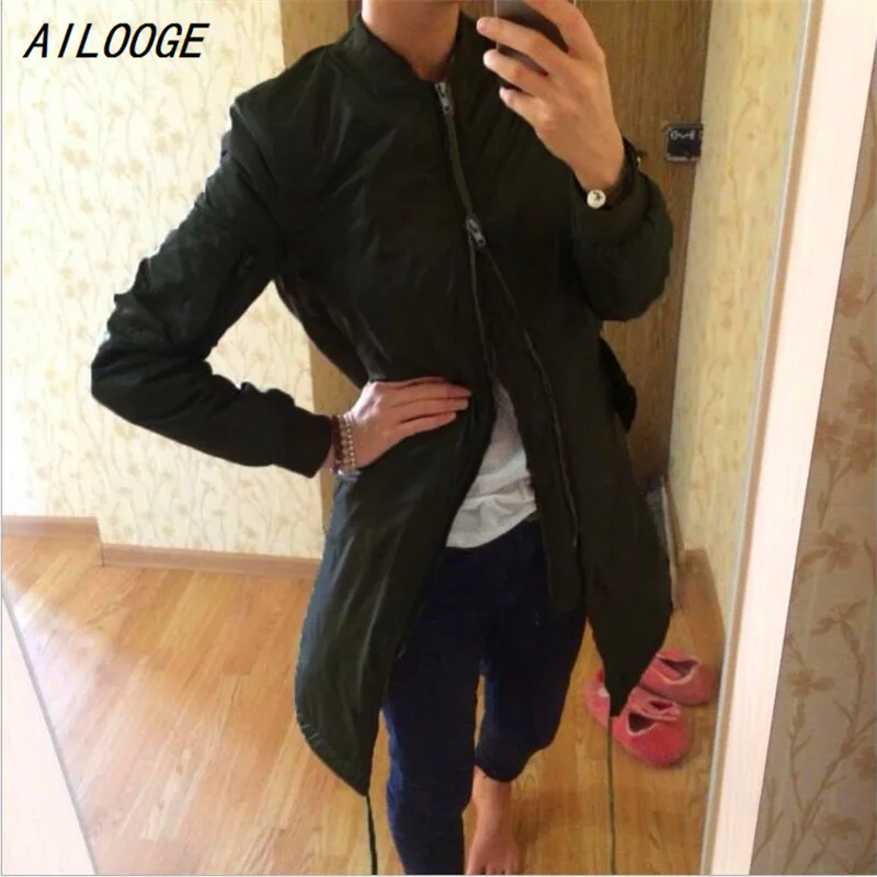 AILOOGE Winter long jackets and coats spring female coat casual military olive green bomber jacket women basic jackets plus size
AILOOGE Winter long jackets and coats spring female coat casual military olive green bomber jacket women basic jackets plus size