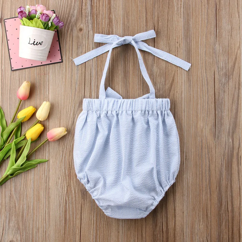 Newborn Toddler Baby Girls Cotton Lovely Sweet Summer Romper Blue Striped Bow Sleeveless O-Neck Covered Button Romper 0-24M
Newborn Toddler Baby Girls Cotton Lovely Sweet Summer Romper Blue Striped Bow Sleeveless O-Neck Covered Button Romper 0-24M