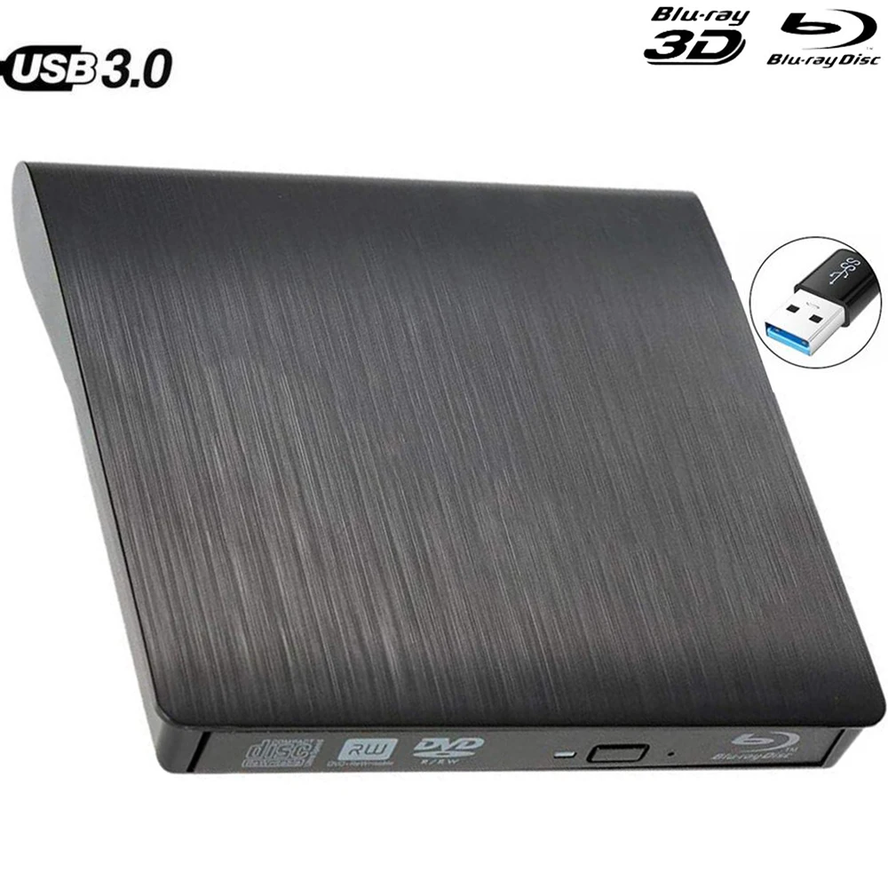 

Bluray USB 3.0 External DVD Drive Blu-ray Combo BD-ROM 3D Player DVD RW Burner Writer for Laptop Computer Mac PC HP ACER DELL