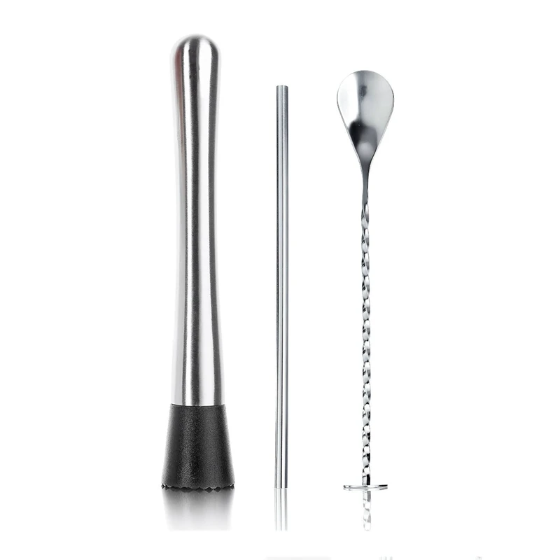 Premium Stainless Steel Muddler Set- Deluxe Stainless Steel Drink Muddler, Mixing Spoon & Straw Barware Set
Premium Stainless Steel Muddler Set- Deluxe Stainless Steel Drink Muddler, Mixing Spoon & Straw Barware Set