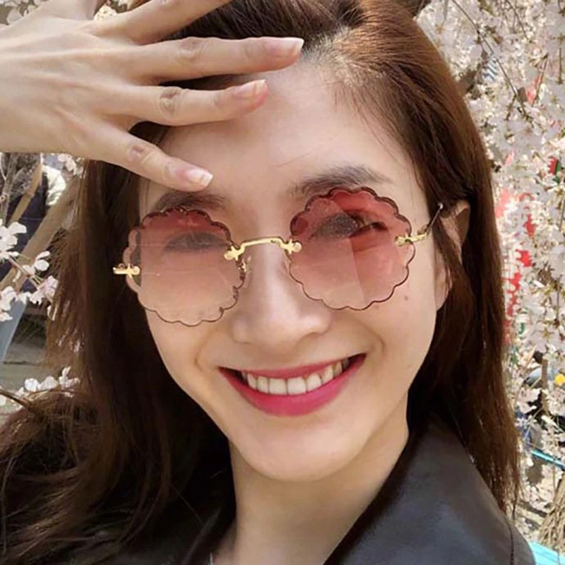 GLAUSA Frameless sunglasses ladies Flower women sun glasses color ocean piece sun visor 7162
GLAUSA Frameless sunglasses ladies Flower women sun glasses color ocean piece sun visor 7162
