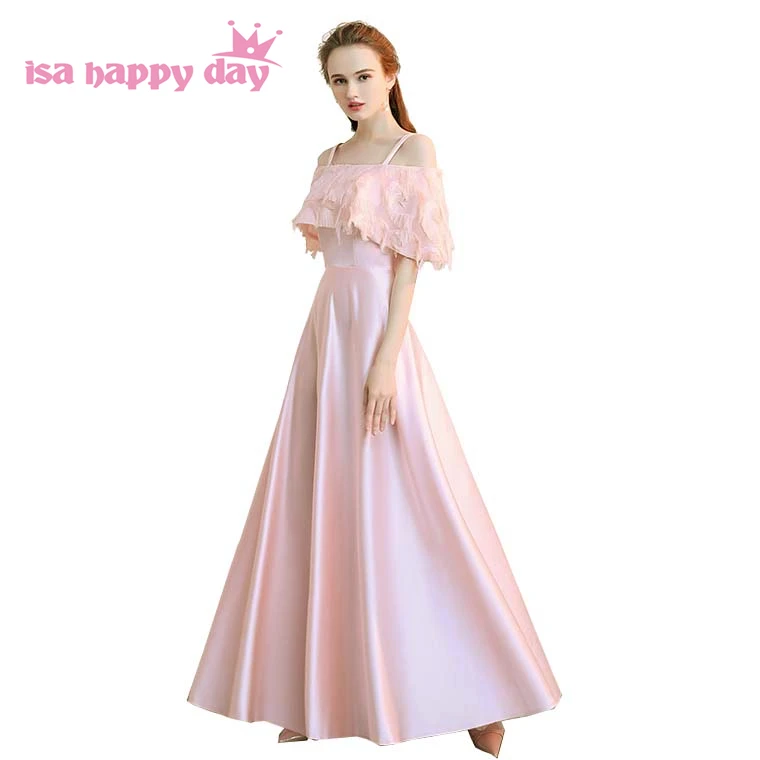 pink off shoulder boat neck bridesmaid dress ladies romantic bridal dresses with sleeves long lace elegant pink wedding H4179
pink off shoulder boat neck bridesmaid dress ladies romantic bridal dresses with sleeves long lace elegant pink wedding H4179