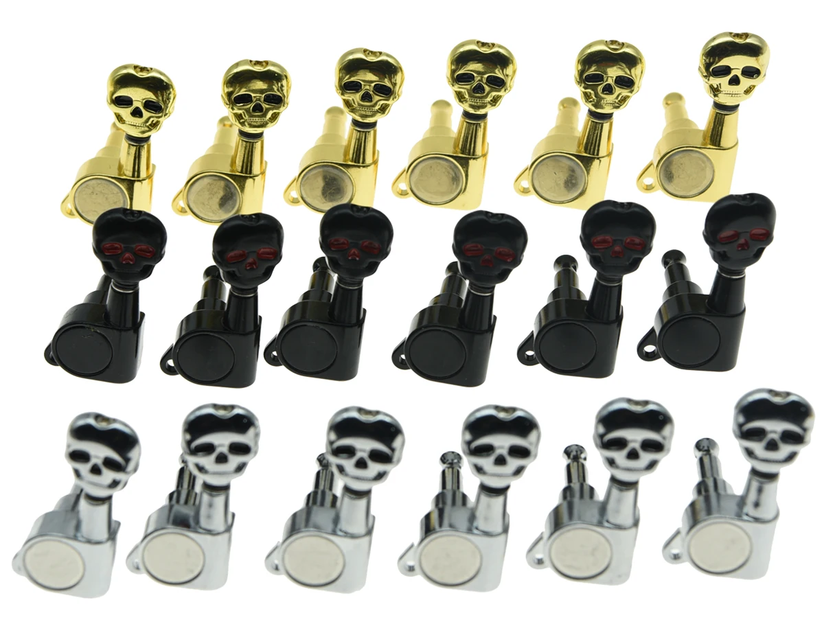 KAISH 6 Inline 6L Left Handed Sealed Skull Button Guitar Tuners Tuning Keys Pegs Machine Heads for Strat for Tele Guitars
KAISH 6 Inline 6L Left Handed Sealed Skull Button Guitar Tuners Tuning Keys Pegs Machine Heads for Strat for Tele Guitars
