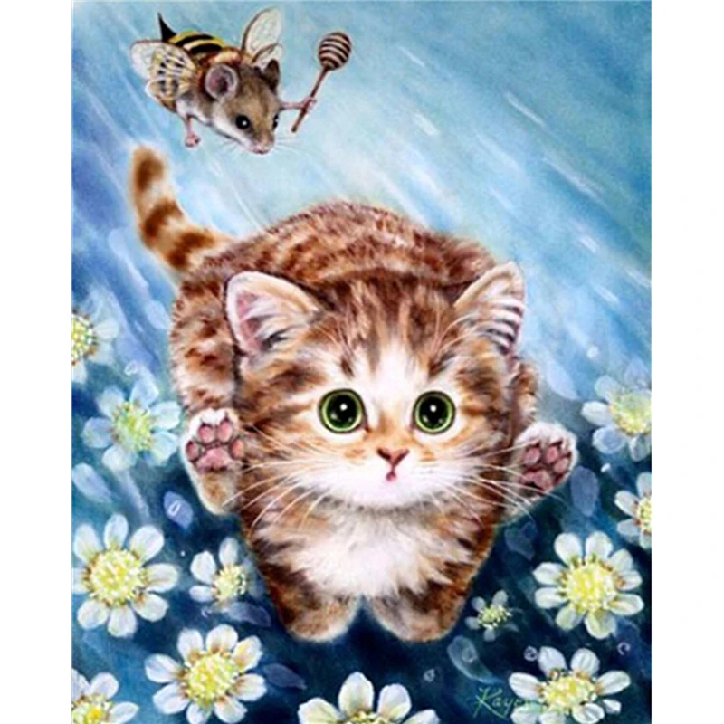 Square full drill diamond embroidery cat needlework cross stitch set diamond masaic painting animal wall picture painting M026
Square full drill diamond embroidery cat needlework cross stitch set diamond masaic painting animal wall picture painting M026
