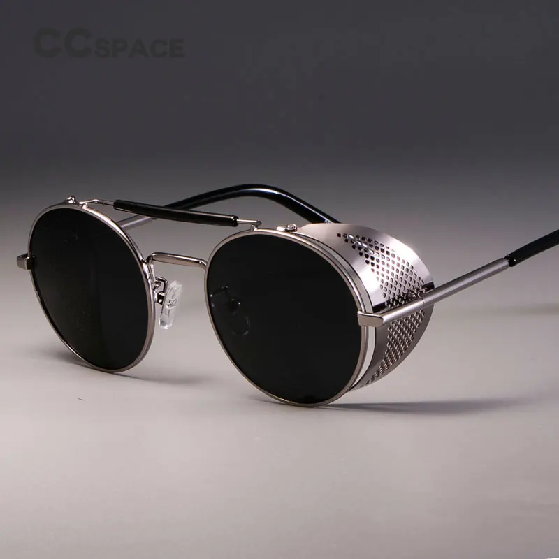 Zml14 ретро круглые металлические солнцезащитные очки в стиле стимпанк для мужчин