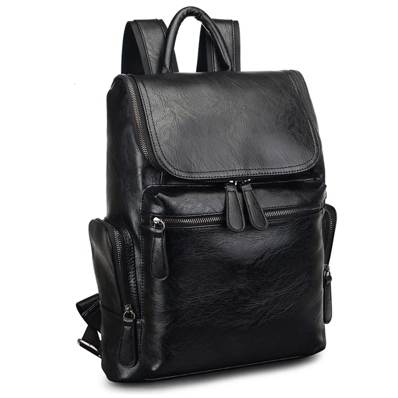 Мужской кожаный рюкзак черный или коричневый брендовый дизайнерский Школьный