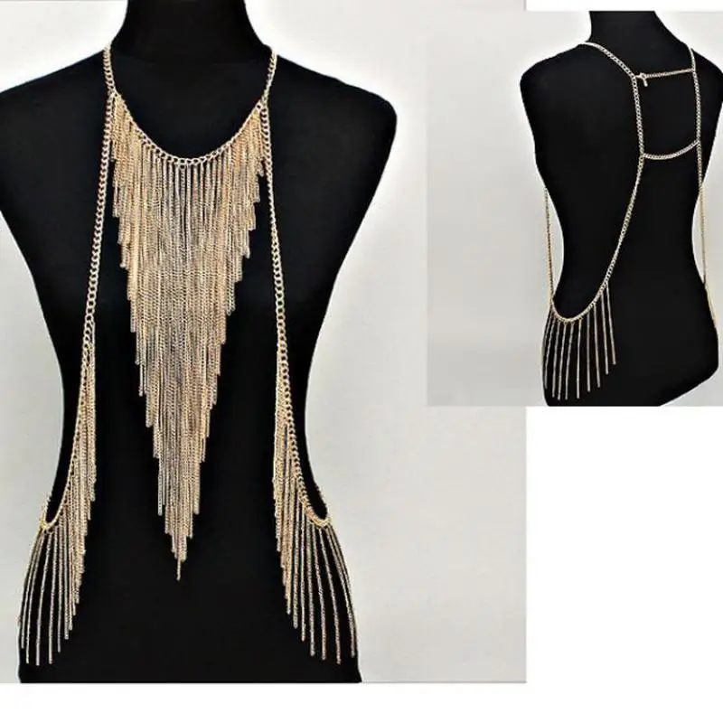New Simple Women Gold Multilayer Chian Tassel Chain Necklace Body Jewelry Bodychain Long Necklace Collier Beach Jewelry
New Simple Women Gold Multilayer Chian Tassel Chain Necklace Body Jewelry Bodychain Long Necklace Collier Beach Jewelry