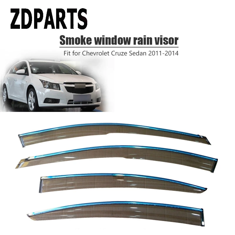 

ZDPARTS 4pcs Car Wind Deflector Sun Guard Rain Wind Vent Visor Cover Trim For Chevy cruze Chevrolet Cruze 2011 2012 2013 2014