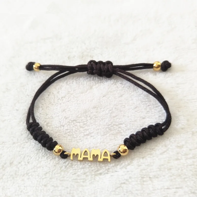 Fashion Women Brown Rope Bracelets Color Gold Stainless Steel Letter MAMA Charm Braided Pulsera Bracelets For Mother Gift
Fashion Women Brown Rope Bracelets Color Gold Stainless Steel Letter MAMA Charm Braided Pulsera Bracelets For Mother Gift