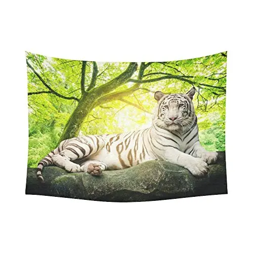 Animal Wall Art Home Decor, White Tiger with Green Tree Landscape Nature Scenery Tapestry Wall Hanging Art
Animal Wall Art Home Decor, White Tiger with Green Tree Landscape Nature Scenery Tapestry Wall Hanging Art