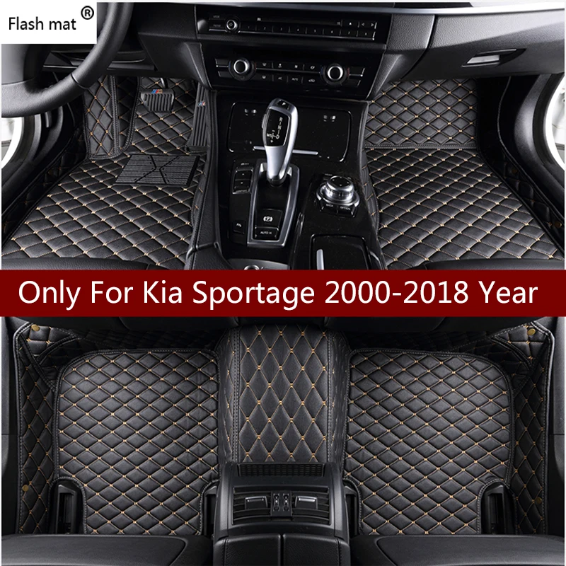 Кожаный Автомобильный Коврик для вспышки напольные коврики Kia sportage 2000 2013 2014 2015 2016