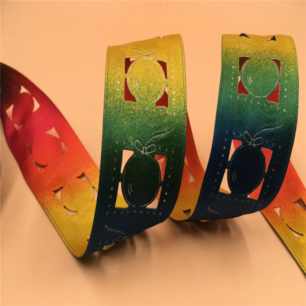 38MM X 25yards die-cut balloon rainbow satin ribbon gift box wrapping wired edge ribbon N2232
38MM X 25yards die-cut balloon rainbow satin ribbon gift box wrapping wired edge ribbon N2232