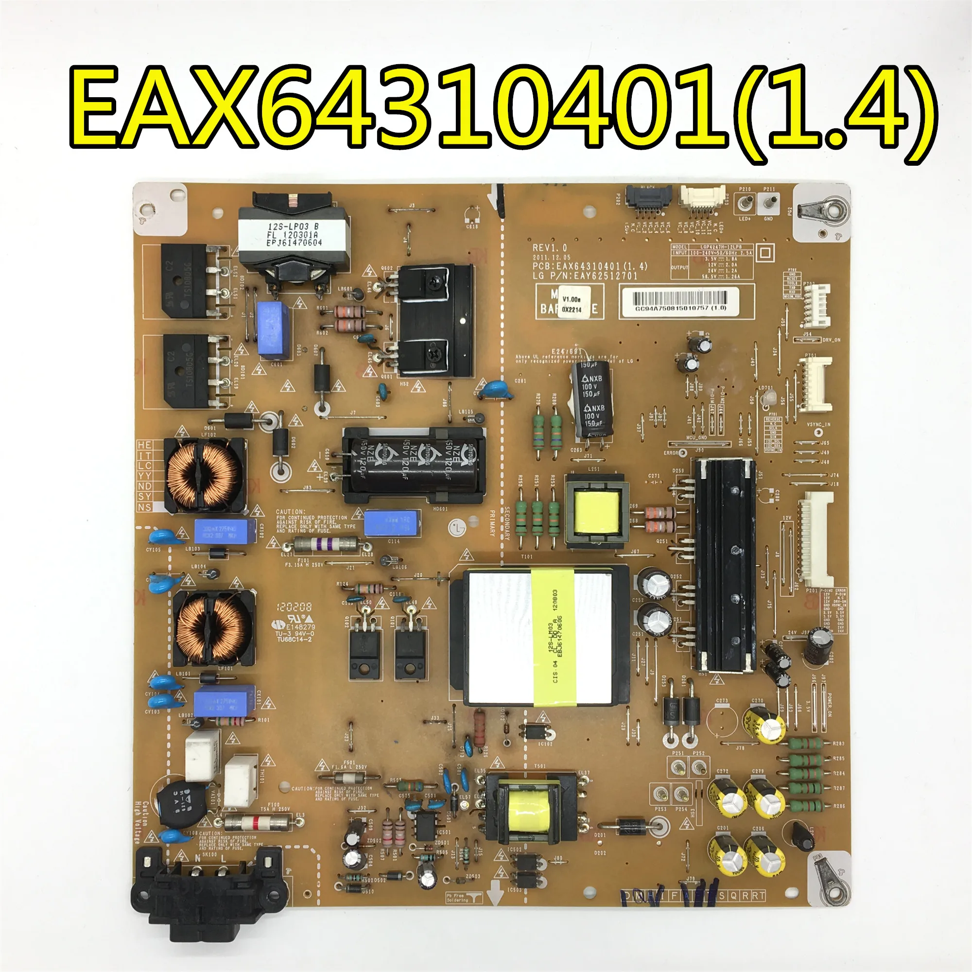 100% test work for LG 47LS4100-CA LGP4247H-12LPB EAX64310401(1.4) EAY62512701 Power board
100% test work for LG 47LS4100-CA LGP4247H-12LPB EAX64310401(1.4) EAY62512701 Power board