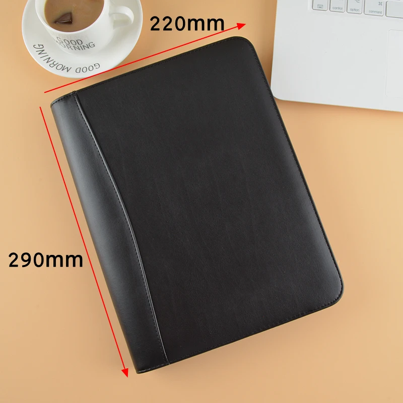 PU leather Business Padfolio Manager bag with Calculator zipper B5 18K Black Classic Sales Man Writing Pad Memo Pad Briefcase
PU leather Business Padfolio Manager bag with Calculator zipper B5 18K Black Classic Sales Man Writing Pad Memo Pad Briefcase