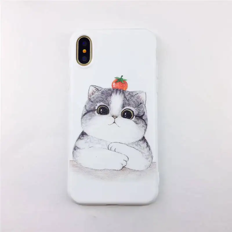 Pinch Face Husky Cat For Iphone 6 6S 7 8plus X Xs Xr Xsmaxtpu Couple Soft Phone Case |