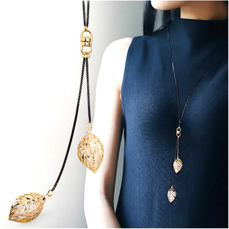 Gold-Color Leaf Necklace Long Design Y Shaped Necklaces & Pendants Classic Trendy Jewelry Accessories All Match
Gold-Color Leaf Necklace Long Design Y Shaped Necklaces & Pendants Classic Trendy Jewelry Accessories All Match