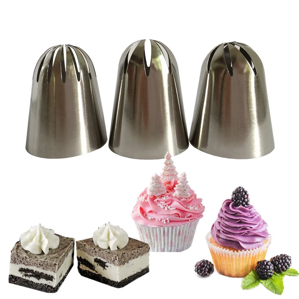 3 PCS Super Large Russian Icing Piping Tips Set Cream Nozzle Pastry Stainless Steel Cupcake DIY Dessert Baking Pastry Tips Set
3 PCS Super Large Russian Icing Piping Tips Set Cream Nozzle Pastry Stainless Steel Cupcake DIY Dessert Baking Pastry Tips Set
