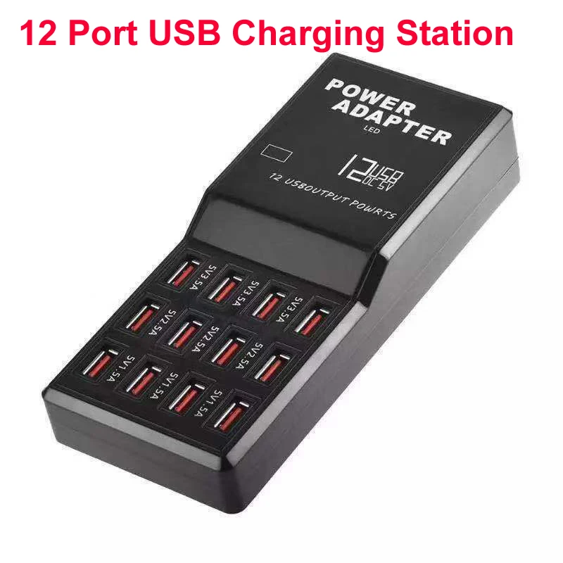 60 Вт многофункциональная 12-портовая USB зарядная станция, настольный настенный органайзер для зарядки мобильного телефона
60 Вт многофункциональная 12-портовая USB зарядная станция, настольный настенный органайзер для зарядки мобильного телефона