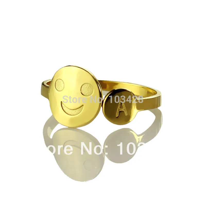 AILIN Personalized Engraved Ring Customize Smiley With 1 Initial Rings Name Lettering Gold Color Rings
AILIN Personalized Engraved Ring Customize Smiley With 1 Initial Rings Name Lettering Gold Color Rings