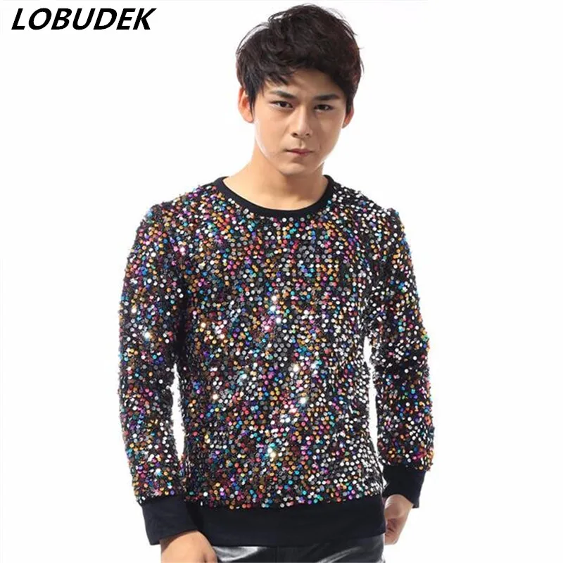 Men Sequins T-shirt Dance Costume Male Casual Loose Tops Personalized Singer Dancer Hip Hop Rock Performance Nightclub Clotthes
Men Sequins T-shirt Dance Costume Male Casual Loose Tops Personalized Singer Dancer Hip Hop Rock Performance Nightclub Clotthes