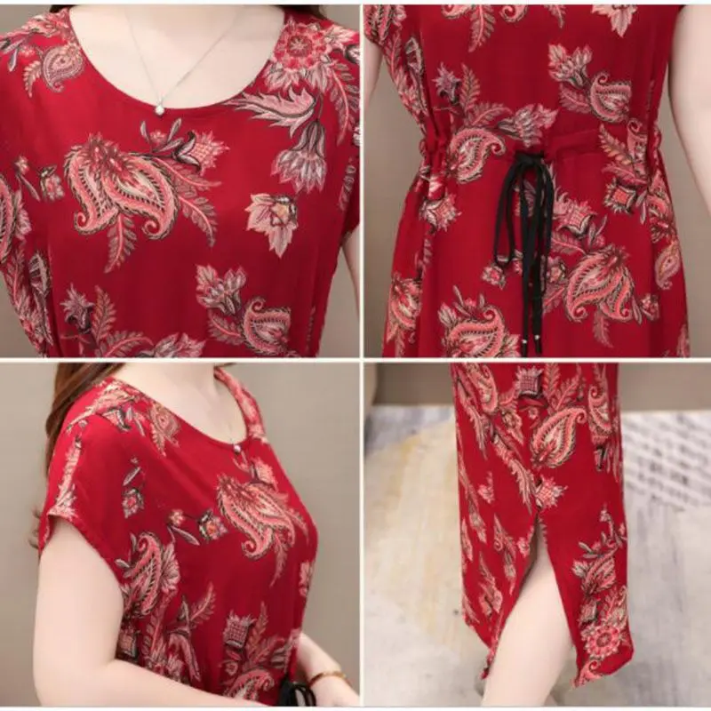 Plus Size 5XL Elegant Women cotton Short Sleeve Printed Dress Fashion Summer style Loose Long Dress Vestidos
Plus Size 5XL Elegant Women cotton Short Sleeve Printed Dress Fashion Summer style Loose Long Dress Vestidos