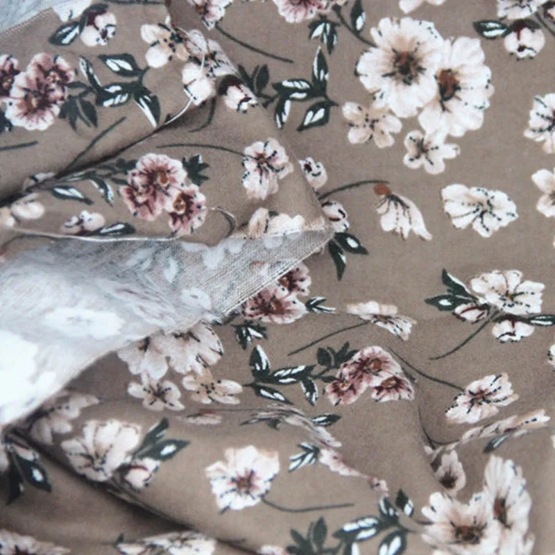 100% cotton sanded plain brown with pink flowers fabrics soft for DIY Autumn fashion apparel home clothes dress textile cloth
100% cotton sanded plain brown with pink flowers fabrics soft for DIY Autumn fashion apparel home clothes dress textile cloth