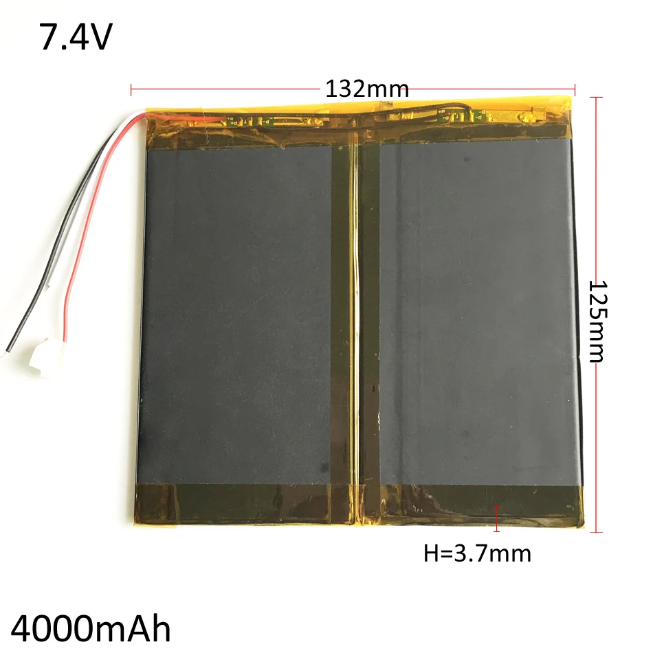 

7.4V 4000mAh combine Polymer Lithium Li-Po Rechargeable Battery 37132125 power For PAD DVD Power bank Tablet PC 3.7*132*125mm
