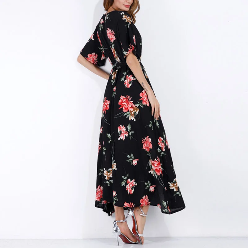 Boho Vintage Womens Floral Long Dress Lady V Neck Beach Holiday Party Maxi Dress
Boho Vintage Womens Floral Long Dress Lady V Neck Beach Holiday Party Maxi Dress