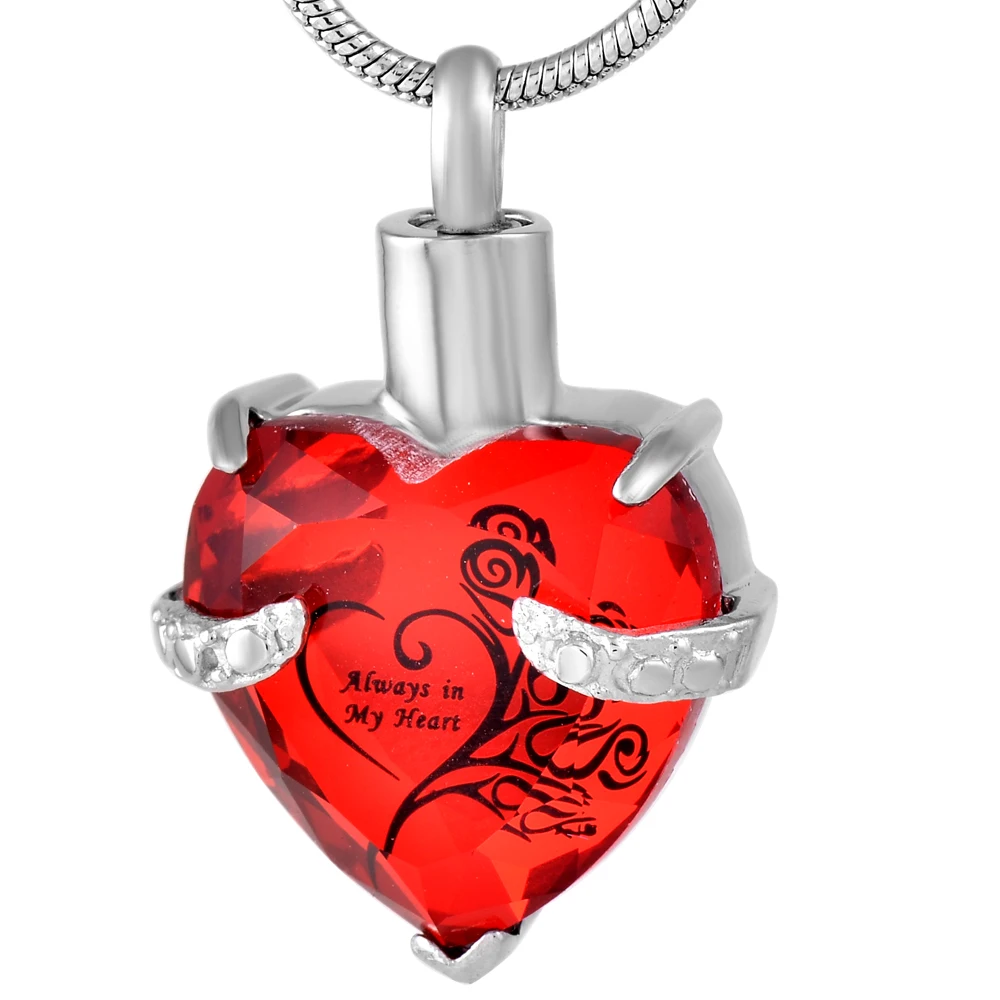 IJD9790 Always in MY Glass Heart Stainless Steel Cremation Memorial for Ashes Urn Keepsake Memorial Pendant Necklace Jewelry
IJD9790 Always in MY Glass Heart Stainless Steel Cremation Memorial for Ashes Urn Keepsake Memorial Pendant Necklace Jewelry