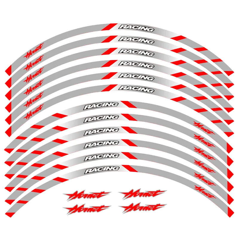 Высококачественные 12 шт. Наклейки на колеса мотоцикла со светоотражающими полосами для декорирования обода для Honda Hornet 250 900 400 и выше.