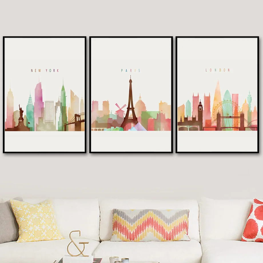 Watercolor London Pairs New York Building Wall Art Canvas Painting Nordic Posters And Prints Wall Pictures For Living Room Decor
Watercolor London Pairs New York Building Wall Art Canvas Painting Nordic Posters And Prints Wall Pictures For Living Room Decor
