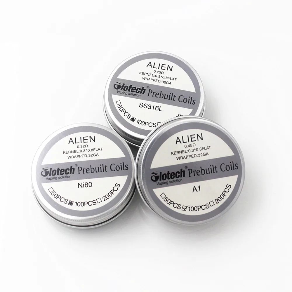 100 шт./лот готовые катушки Alien Clapton для испарителя DIY атомайзер RDA RBA Glotech |