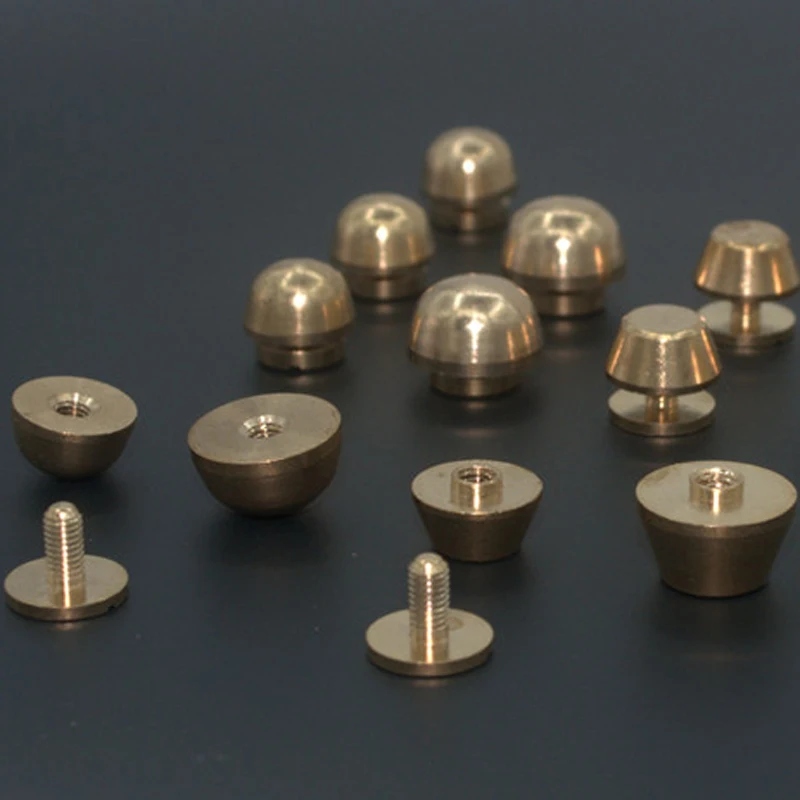

high quality solid brass rivet and screws DIY leather bag suitcase botton feet 10pcs/lot