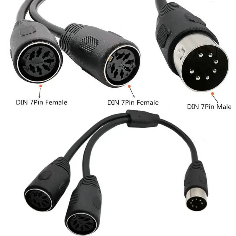 MIDI кабель 7P DIN штекер 2 двойной 7 Женский смартфон AUX наушников переходник со