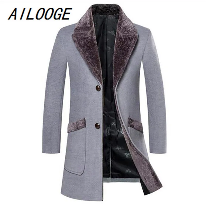 AILOOGE Arrival Winter Men's Long Woolen Coat Fur Collar Warm Woolen Coats Male Solid Color Slim Casual Windbreaker Jacket
AILOOGE Arrival Winter Men's Long Woolen Coat Fur Collar Warm Woolen Coats Male Solid Color Slim Casual Windbreaker Jacket