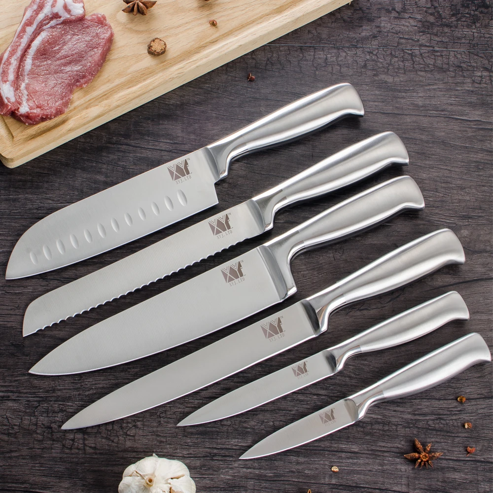 XYj набор кухонных ножей из нержавеющей стали Santoku хлебопечный плод нож шеф-повара
