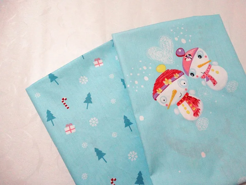 40 см * 50 розовая и синяя 100% хлопчатобумажная ткань с рисунком рождественской елки
