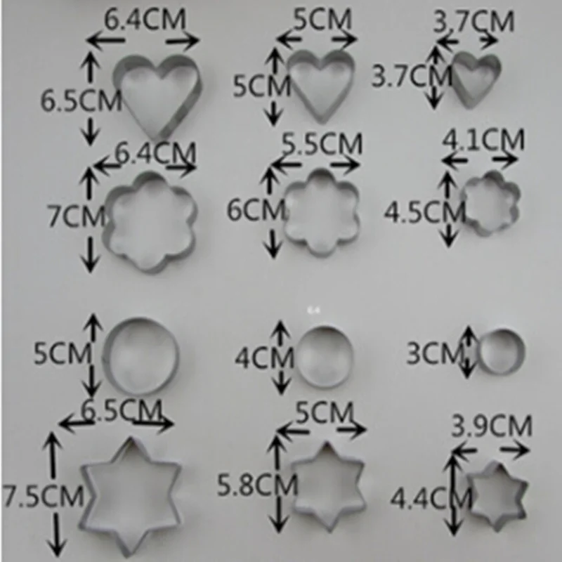 12Pcs/Set Stainless Steel Cookie Cutters Moulds Biscuit Mold DIY Fondant Pastry Decorating Chocolate Candy Cake Tools
12Pcs/Set Stainless Steel Cookie Cutters Moulds Biscuit Mold DIY Fondant Pastry Decorating Chocolate Candy Cake Tools