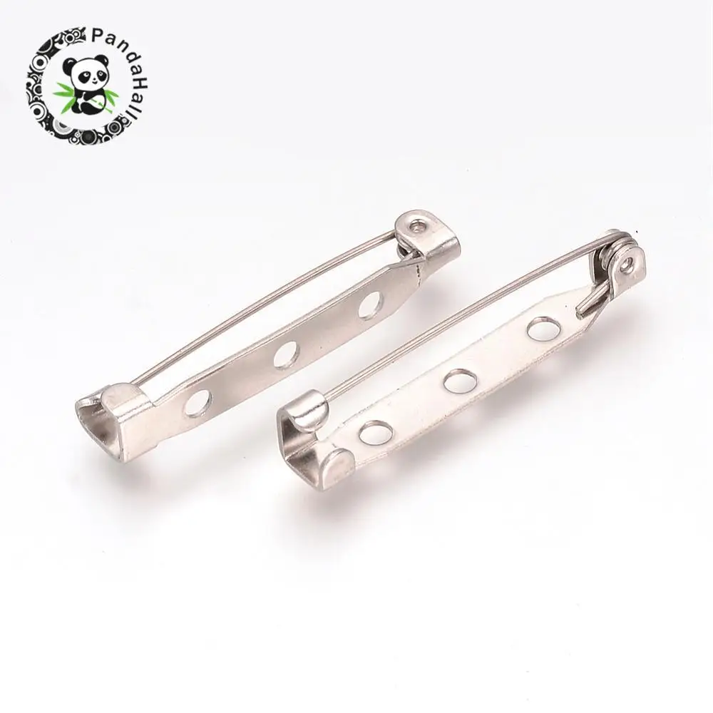 304 Stainless Steel Pin Brooch Back Bar Findings, Stainless Steel Color, 32x5x6mm, Hole: 2mm; Pin: 0.8mm
304 Stainless Steel Pin Brooch Back Bar Findings, Stainless Steel Color, 32x5x6mm, Hole: 2mm; Pin: 0.8mm