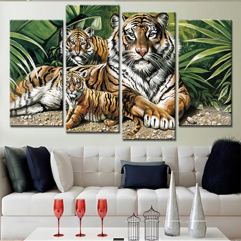 Posters Frame Living Room HD Printed On Canvas 4 Panel Tiger Animal Modular Picture Wall Art Home Decoration Modern Painting
Posters Frame Living Room HD Printed On Canvas 4 Panel Tiger Animal Modular Picture Wall Art Home Decoration Modern Painting